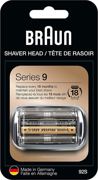 Braun Series 9 Electric Shaver Replacement Head - 92S - Compatible with all Series 9 Electric Razors 9290cc, 9291cc, 9370cc, 9293s, 9385cc, 9390cc, 9330s, 9296cc