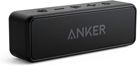 [Upgraded] Anker Soundcore 2 Portable Bluetooth Speaker with 12W Stereo Sound, Bluetooth 5, BassUp, IPX7 Waterproof, 24-Hour Playtime, Wireless Stereo Pairing, Speaker for Home, Outdoors, Travel