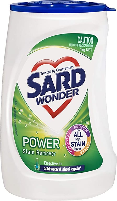 Sard Power Eucalyptus, Stain Remover Powder, Antibacterial soaker, In-wash booster, 1kg