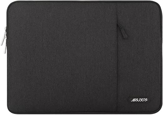 MOSISO Laptop Sleeve Bag Compatible with MacBook Air/Pro Retina, 13-13.3 inch Notebook,Compatible with MacBook Pro 14 inch 2021 2022 M1 Pro/Max A2442,Polyester Vertical Case with Pocket, Black