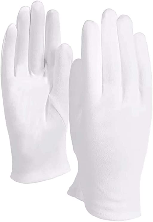 10Pairs White Cotton Gloves Large Size for Coin Jewelry Silver Inspection by LUCKY SLD