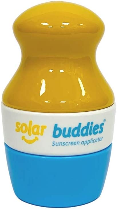 Single Blue Solar Buddies Refillable Roll On Sponge Applicator For Kids, Adults, Families, Travel Size Holds 100ml Travel Friendly for Sunscreen, Suncream and Lotions (Blue)