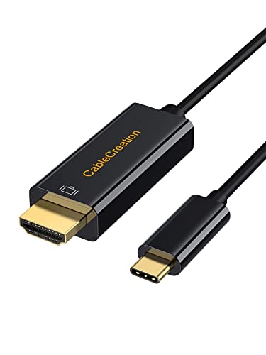 USB-C to HDMI 4K, CableCreation USB 3.1 Type C to HDMI 4K 6 Feet Cable, Thunderbolt 3 Compatible, Male to Male, Compatible with MacBook Pro/iMac 2017/Surface Book 2/Chromebook Pixel/Yoga 920/Samsung Galaxy S22 S8/S8+, Black/1.8M