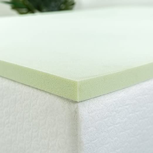 ZINUS 1.5 Inch Green Tea Memory Foam Mattress Topper/Pressure-Relieving Layers/CertiPUR-US Certified, King