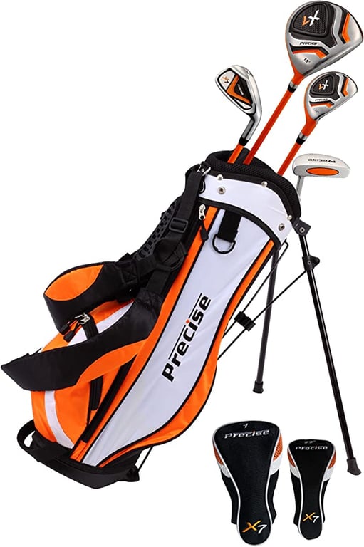 PreciseGolf Co. X7 Junior Complete Golf Club Set for Children Kids - 3 Age Groups Sizes Available - Boys & Girls