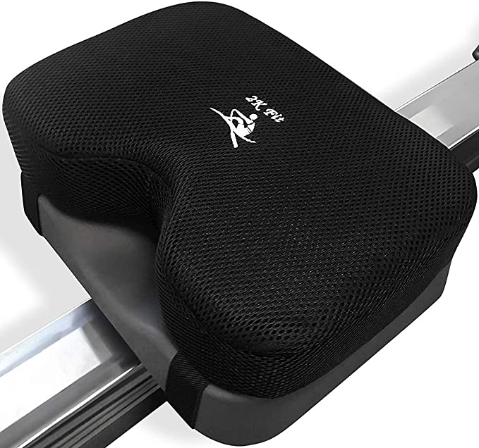 2K Fit Rowing Machine Seat Cushion (Model 2) for The Concept 2 Rowing Machine with Custom Memory Foam, Washable Cover, and Straps- Concept 2 Rower, Recumbent Stationary Bike, WatterRower Seat Pad