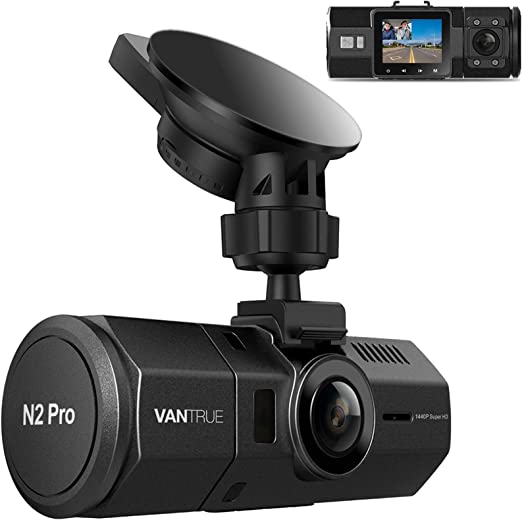 Vantrue N2 Pro Dual Dash Cam, 1080P Front and Inside Car Camera, 2.5K 1440P Single Front Dash Camera with Infrared Night Vision, Sony Sensor, 7/24 Parking Mode, Motion Detection, Support 256GB Max