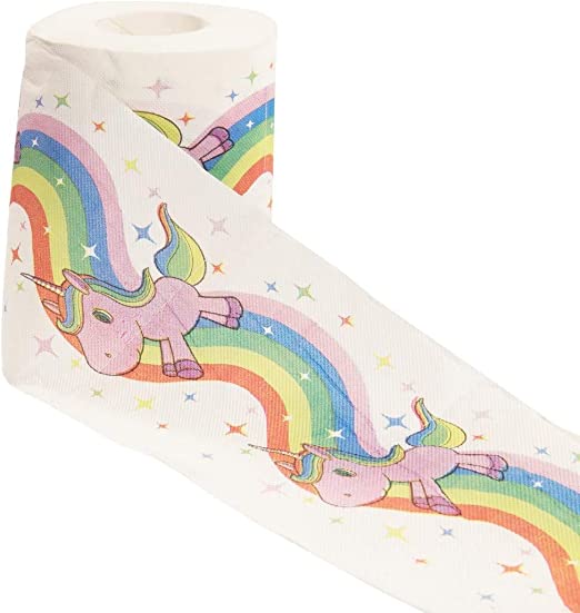 getDigital Unicorn Rainbow Toilet Paper Bathroom Tissue | Gift Box Included | 1 Roll 200 Sheets | 3-ply