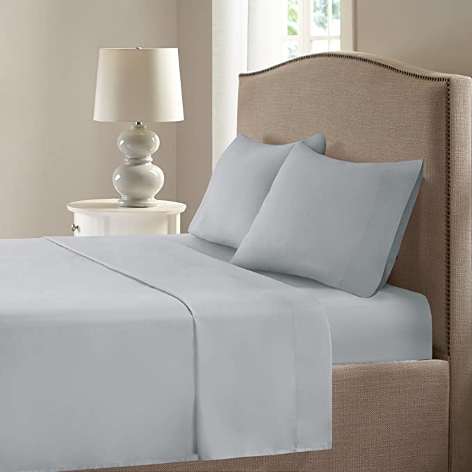 Comfort Spaces Bed Cooling Sheets for Night Sweats, CS20-0511, Fabric, Grey, Double