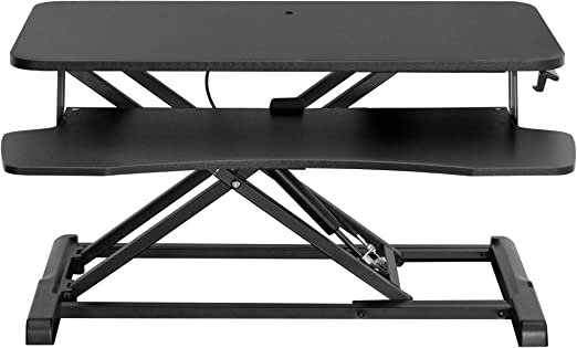 VIVO Black Height Adjustable 32 Inch Standing Desk Converter, Sit Stand Dual Monitor and Laptop Riser Workstation (Desk-V000K)…