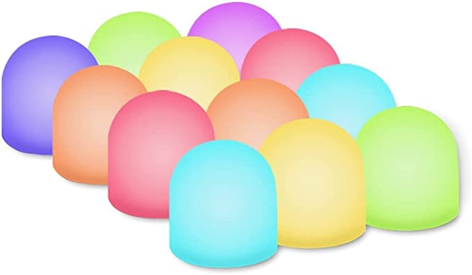 Color Changing Mini Nightlight, Novelty Place Multicolor LED Mood Lighting - Night Light for Bedroom, Bathroom, Living Room - Battery Powered (Pack of 12)