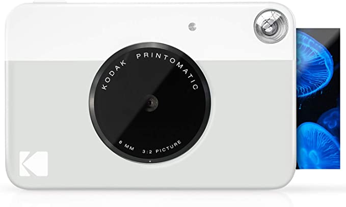 Kodak PRINTOMATIC Digital Instant Print Camera (Grey), Full Color Prints On Zink 2x3 Sticky-Backed Photo Paper - Print Memories Instantly