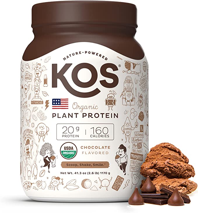 KOS - Organic Plant Protein Powder 30 Servings Chocolate - 2.6 lbs.