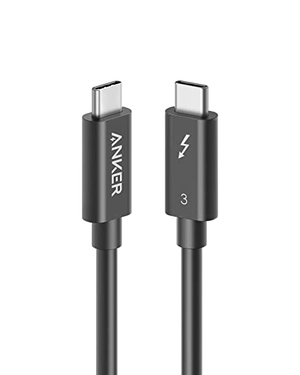 [Intel Certified] Anker Thunderbolt 3.0 Cable (USB-C to USB-C) Supports 100W Charging / 40Gbps Data Transfer (Compatible with USB 3.1 Gen 1 and 2), Perfect for Type-C Macbooks - 1.6 ft