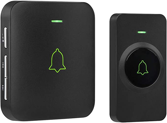 AVANTEK CB-11 Mini Wireless Doorbell for Home Waterpoof Doorbell Chime Operating at 1000 Feet with 52 Melodies 5 Volume Levels & LED Flash