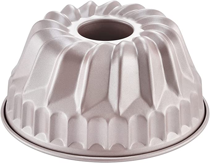CHEFMADE Bundt Cake Pan, 6.5-Inch Non-Stick Vortex-Shaped Tube Pan Kugelhopf Mold for Oven and Instant Pot Baking (Champagne Gold)