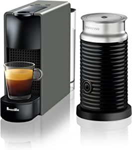 Breville Nespresso Essenza Mini Bundle Coffee Machine, Intense Grey, BEC250GRY