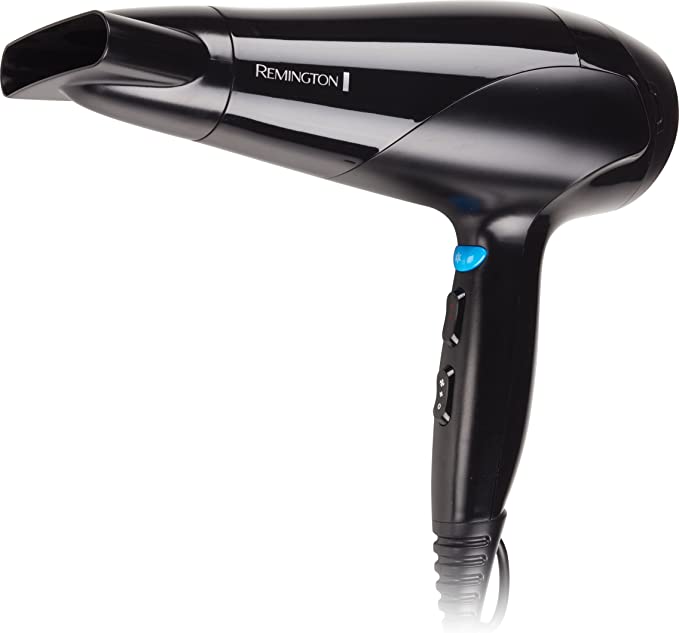 Remington Aero 2000 Hair Dryer, Personalises Heat to Your Hair, 2000W (AU Plug), Powerful Motor For Fast Drying & Styling, Concentrator Attachment - Black