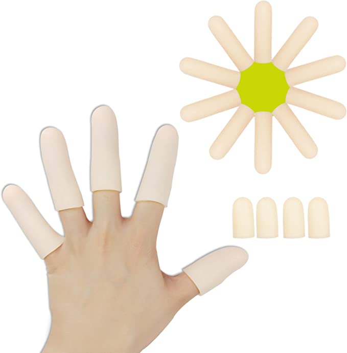 Gel Finger Cots, Finger Protector Support(14 PCS) *New Material* Finger Sleeves Great for Trigger Finger, Hand Eczema, Finger Cracking, Finger Arthritis. (Finger Cots)