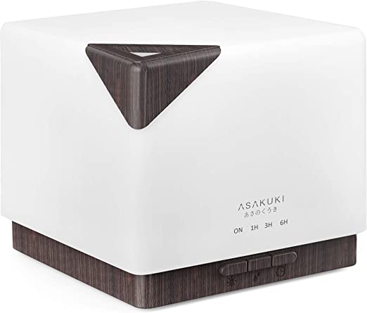 ASAKUKI 700ml Premium, Essential Oil Diffuser, 5 in 1 Ultrasonic Aromatherapy Fragrant Oil Vaporizer Humidifier, Timer and Auto-Off Safety Switch, 7 LED Light Colors