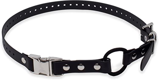 Educator Quick Snap Bungee Dog Collar, Biothane, Waterproof, Odorproof, Easy Connect and Disconnect Clasp and D Ring with Comfort Bungee Loop, Adjustable for Custom Fit, 3/4-Inch, Black