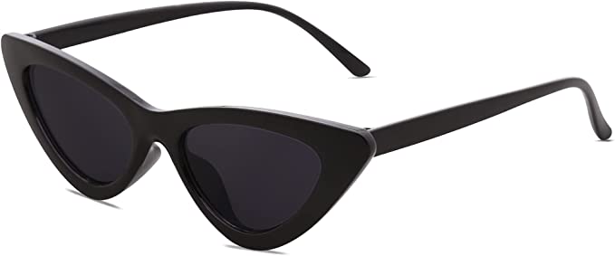 SojoS Clout Goggles Cat Eye Sunglasses Vintage Mod Style Retro Kurt Cobain Sunglasses SJ2044 with Black Frame/Grey Lens