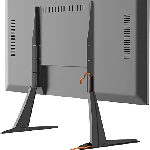 Universal Table Top TV Stand Base VESA Pedestal Mount for 27 inch to 55 inch TVs with Cable Management and Height Adjustment,Holds up to 60kgs