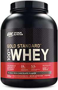 OPTIMUM NUTRITION Gold Standard 100% Whey Protein Powder, Double Rich Chocolate, 2.27kg