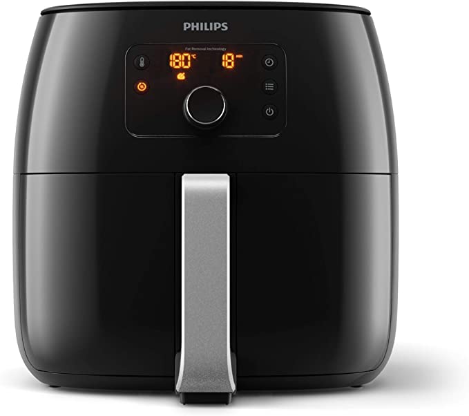 PHILIPS Advance Collection Air Fryer Xxl with Twin Turbostar and Rapid Technology Including Double Layer Accessory, Black, Hd9651, 91