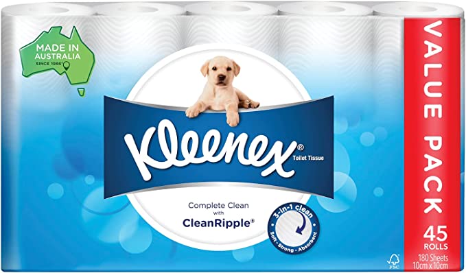 Kleenex Complete Clean Toilet Paper 45 Rolls
