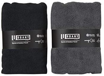 Urbany Life Microfiber Towels w/Pocket (2-Pack) Sports, Beach, Swimming, Workout, and Yoga | Quick Dry, Super Absorbent | Compact, Portable Travel