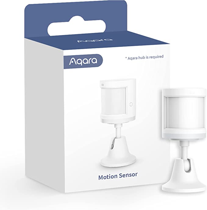 Aqara Motion Sensor, Requires AQARA HUB, Zigbee Connection, for Alarm System and Smart Home Automation, Broad Detection Range, Compatible with Apple HomeKit, Alexa, Works with IFTTT