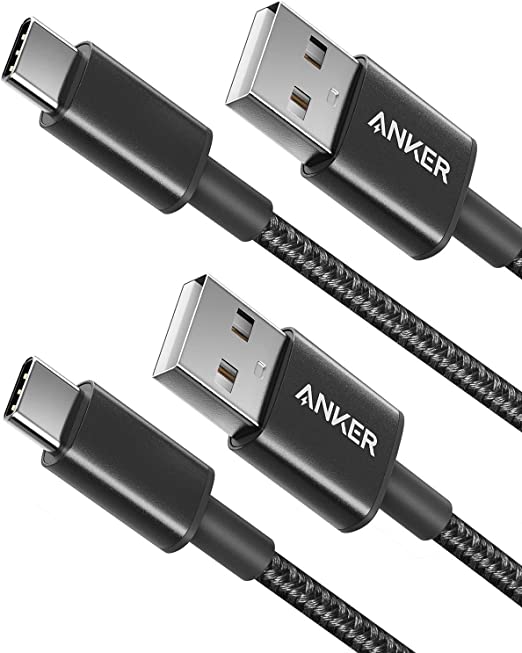 USB Type C Cable, Anker [2-Pack 3ft] Premium Nylon USB-C to USB-A Fast Charging Type C Cable, for Samsung Galaxy S10 / S9 / S8 / Note 8, LG V20 / G5 / G6 and More(Black)