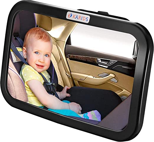 Detachable Backseat Baby Child Car Mirror Car Seat – Clear Wide Angle View – Safety Accessories with Headrest Double Strap - 360 Degree Adjustable + Shatterproof Glass