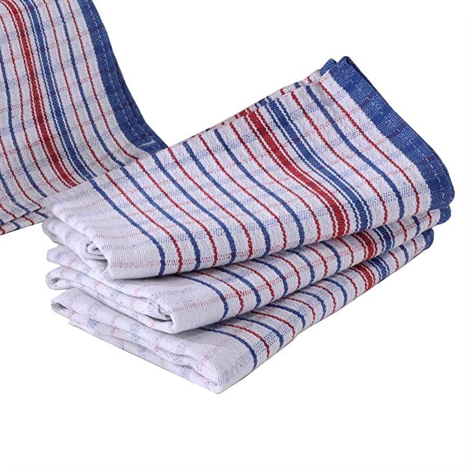 Bulk 50 Pcs Set, Commercial Vintage Tea Towels, 100% Cotton, Momi Check Linen, 46cmx77cm, Bigger, Thicker,Better