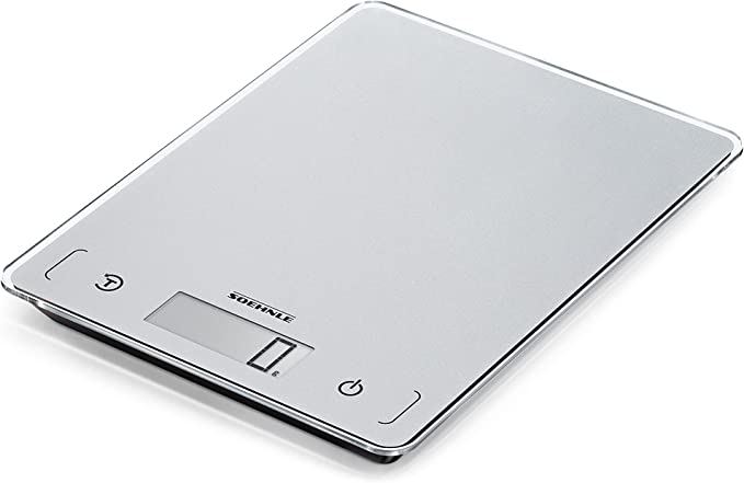 Soehnle 61502 Page Comfort 100 Kitchen Scale, Digital Food Scale with Sensor Touch, acccurate Gram Scale for Measuring up to 5 kg, Electronic weigh Scale with Large Display (Colour: Silver)