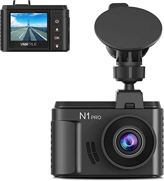Vantrue N1 Pro Full HD 1920X1080P Mini Dash Cam for Cars, 1.5" LCD Car Dash Camera with Sony Night Vision, 24 Hours Parking Mode, Collision Detection, G-Sensor & Loop Recording, Max Up 256GB Card