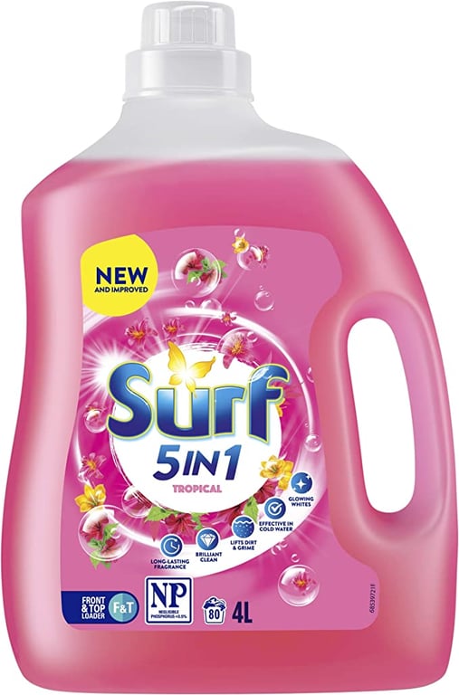 Surf Front and Top Loader Laundry Liquid Tropical Lily, 4L