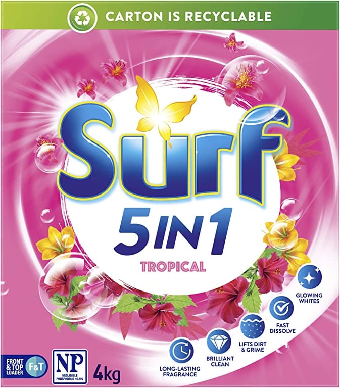 Surf Front and Top Loader Laundry Powder Tropical Lily, 4kg
