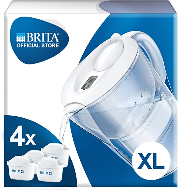 BRITA Marella White 3.5 L Water Filter Jug with 4 MAXTRA+ Filter Cartridges