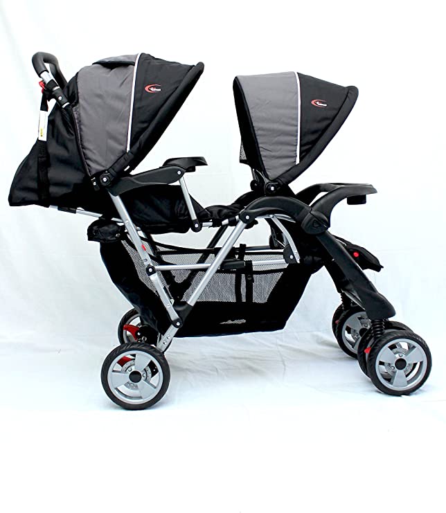 Mamakiddies Tandem Stroller Twin Pram New Born to Toddler