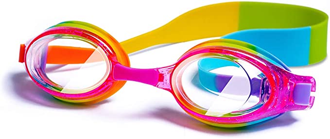 iToobe Kids Swim Goggles Waterproof Swimming Goggles Kids Goggles Glasses with Clear Wide Vision Anti Fog UVA/UVB Protection and No Leak Soft Silicone Gasket for Girls Children
