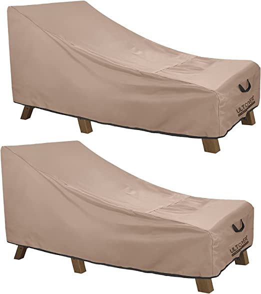 ULTCOVER Waterproof Patio Lounge Chair Cover Heavy Duty Outdoor Chaise Lounge Covers 2 Pack - 84L x 32W x 32H inch