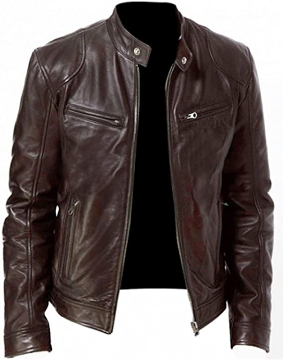 Genuine Leather Jacket Men's Real Leather Full Sleeves Top Coat Stylish Slim Fit Jacket