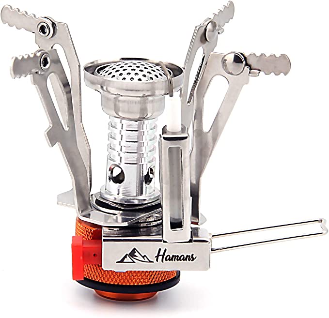 Hamans Ultralight Portable Outdoor Backpacking Stove Camping Stoves Gas Stoves with Piezo Ignition (Only Stove)