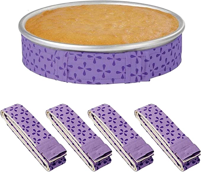 4-Piece Bake Even Strip,Cake Pan Dampen Strips,Super Absorbent Thick Cotton,Cake Strips for Baking,Cake Pan Strips