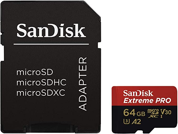 SanDisk Extreme Pro 64GB micro SD SDXC Memory Card UHS-I U3 V30 A2 Performance 170MB/s
