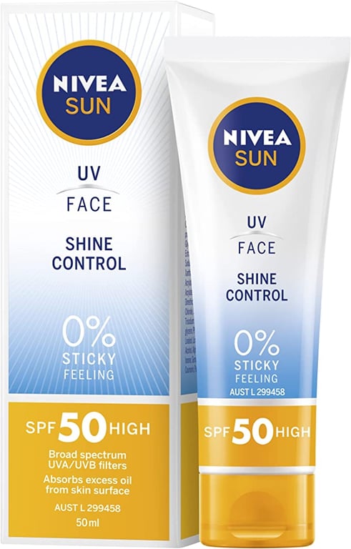 NIVEA Sun UV Face Shine Control SPF 50 Sunscreen, 50 milliliters