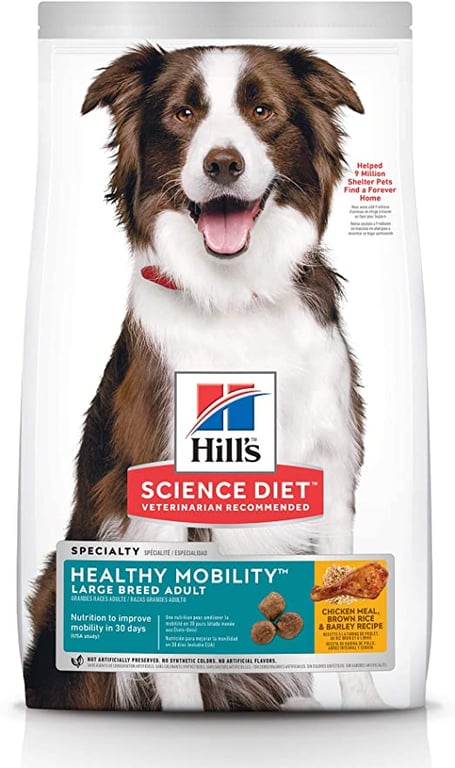 Hill's Science Diet Healthy Mobility Adult Large Breed, Chicken Meal, Brown Rice and Barley Recipe, Dry Dog Food for Joint Health, 12kg Bag