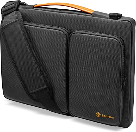 tomtoc 15 inch Laptop Sleeve Shoulder Bag Compatible with 16-inch MacBook Pro 2019, 15-inch MacBook Pro A1398, Dell XPS 15, Surface Book 2, Dell XPS 15, Briefcase with Accessory Pocket, Black